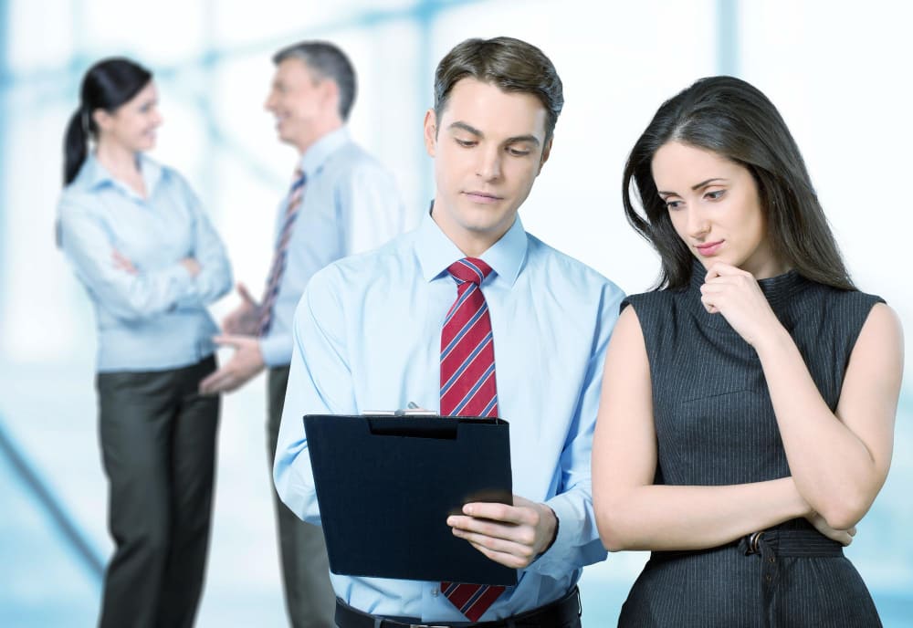 Group of confident businesspeople at meeting